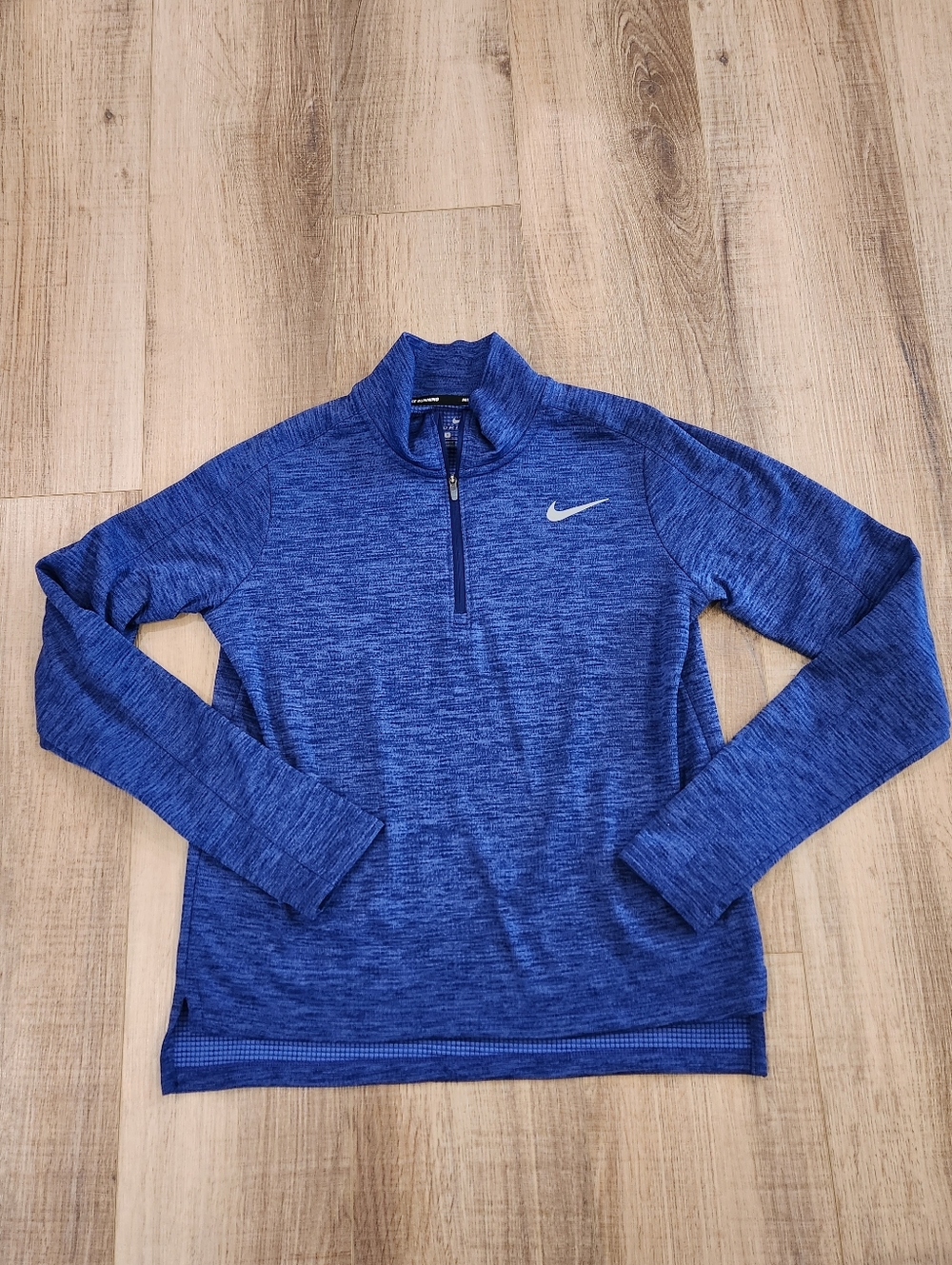 Nike Dri-Fit Running Quarter Zip Pullover Womens Small Blue Athletic Top